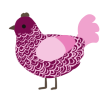 Valentines, a wine and pink chicken with a double-lace pattern