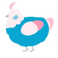 (unnamed), a cerulean and rose chicken with a head pattern