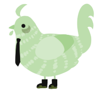 Jack, a gluppy chicken with a bar pattern