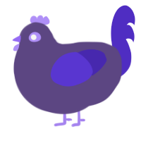 Purple 3, a overcast and indigo chicken