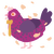 Purpleberry, a amethyst and indigo chicken with a speckle pattern
