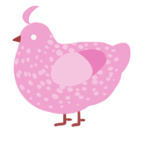 milk strawberry, a pink chicken with a speckle pattern