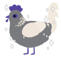 Lucky Charm, a ash and tumblr chicken with a neck-band pattern