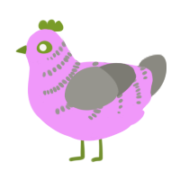 (unnamed), a lavender and ash chicken with a half-bar pattern