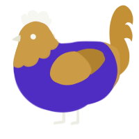 sonic t hedgehog, a indigo and gold chicken with a head pattern