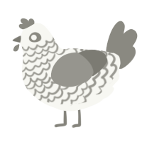 (unnamed), a white and ash chicken with a lace pattern