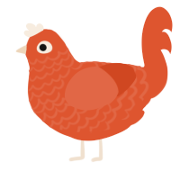 (unnamed), a vermilion chicken with a lace pattern