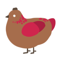 raspberry chocolate, a brown and crimson chicken with a neck-speckle pattern