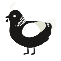 (unnamed), a sable and white chicken with a neck-band pattern