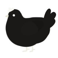 Lazy Goth, a sable chicken