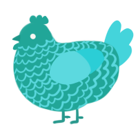 (unnamed), a turquoise and aqua chicken with a lace pattern