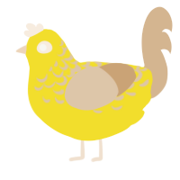 Cheese Sandwich, a yellow and beige chicken with a half-lace pattern