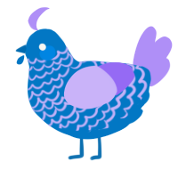 (unnamed), a sapphire and lilac chicken with a lace pattern