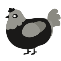 (unnamed), a sable and ash chicken with a head pattern