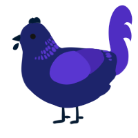 the Pooter, a navy and indigo chicken with a neck-band pattern