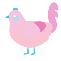 (unnamed), a rose and pink chicken with a head pattern