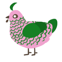 Watermelon Candy, a pink and leaf chicken with a lace pattern