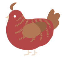 (unnamed), a red and brown chicken with a half-bar pattern