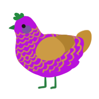 (unnamed), a amethyst and gold chicken with a lace pattern