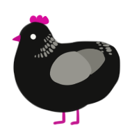 Lofi hip hop radio, a black and ash chicken with a neck-band pattern