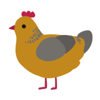 (unnamed), a ochre and grey chicken with a neck-band pattern