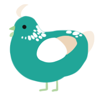 (unnamed), a turquoise and cream chicken with a neck-speckle pattern