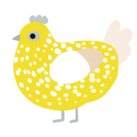 Lemon candy, a yellow and cream chicken with a speckle pattern