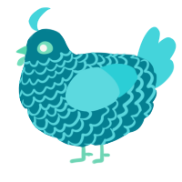 (unnamed), a sea and aqua chicken with a lace pattern