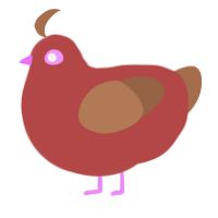 ox, a red and brown chicken