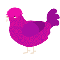 (unnamed), a fuchsia and plum chicken with a double-lace pattern