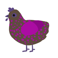 CBRE, a bark and plum chicken with a speckle pattern