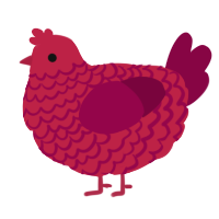 xyx crimson, a crimson and maroon chicken with a lace pattern