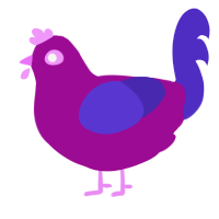 Florence, a plum and indigo chicken