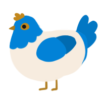 (unnamed), a cream and sapphire chicken with a head pattern