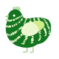 (unnamed), a leaf and apple chicken with a bar pattern