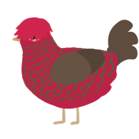 (unnamed), a crimson and bark chicken with a lace pattern