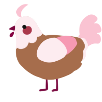 Berry chocolate, a brown and rose chicken with a head pattern