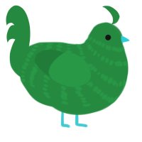 dill pickle, a viridian chicken with a bar pattern