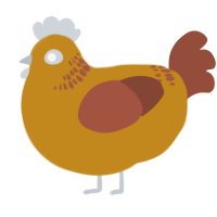 NULL, a ochre and russet chicken with a neck-band pattern