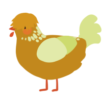 (unnamed), a ochre and lemon chicken with a neck-speckle pattern