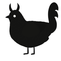 Gianni, a black chicken with a lace pattern