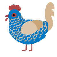 (unnamed), a sapphire and beige chicken with a lace pattern