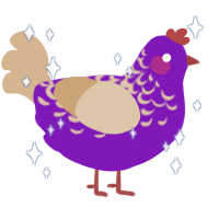 Cranberry cream, a violet and beige chicken with a half-lace pattern