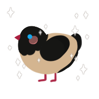 Bunny, a beige and black chicken with a head pattern