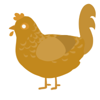 GoldenFreddy, a ochre and gold chicken with a half-lace pattern