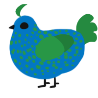 jk, a sapphire and viridian chicken with a speckle pattern