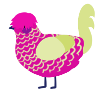 Glowing Dragon Fruit, a fuchsia and lemon chicken with a lace pattern