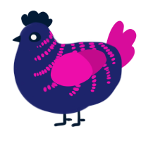 (unnamed), a navy and fuchsia chicken with a half-bar pattern