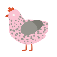 (unnamed), a rose and ash chicken with a speckle pattern