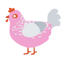 the, a pink and mist chicken with a half-lace pattern